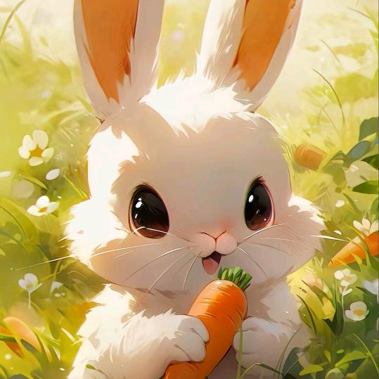猛啃胡萝卜的兔子🥕🥕